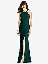 Front View Thumbnail - Evergreen Criss Cross Open-Back Trumpet Gown