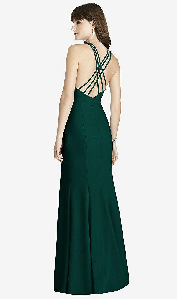 Back View - Evergreen Criss Cross Open-Back Trumpet Gown