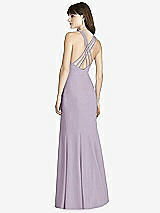 Rear View Thumbnail - Lilac Haze Criss Cross Open-Back Trumpet Gown