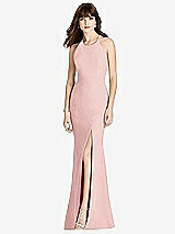 Front View Thumbnail - Rose Criss Cross Open-Back Trumpet Gown
