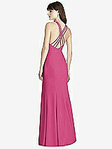 Rear View Thumbnail - Tea Rose Criss Cross Open-Back Trumpet Gown