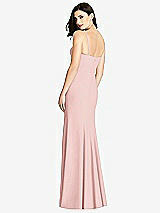 Rear View Thumbnail - Rose Seamed Bodice Crepe Trumpet Gown with Front Slit
