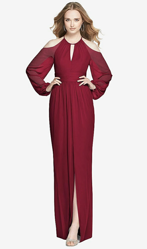 Front View - Burgundy Dessy Bridesmaid Dress 3018