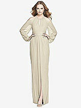 Front View Thumbnail - Champagne Dessy Bridesmaid Dress 3018