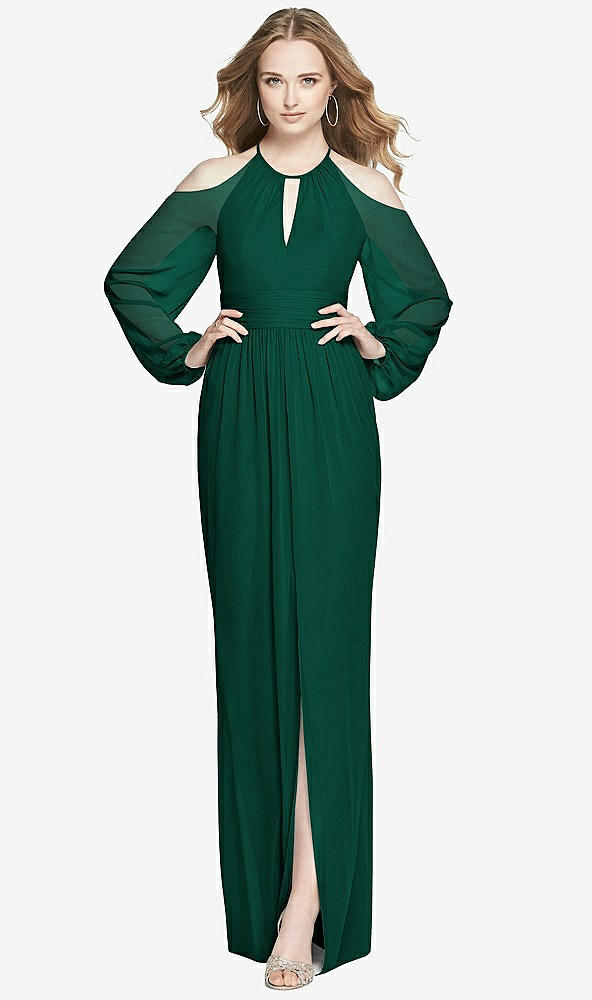 Front View - Hunter Green Dessy Bridesmaid Dress 3018