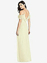 Rear View Thumbnail - Butter Yellow Ruffled Cold-Shoulder Chiffon Maxi Dress