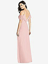 Rear View Thumbnail - Rose Ruffled Cold-Shoulder Chiffon Maxi Dress
