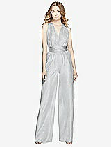Front View Thumbnail - Silver Soho Metallic Twist Jumpsuit