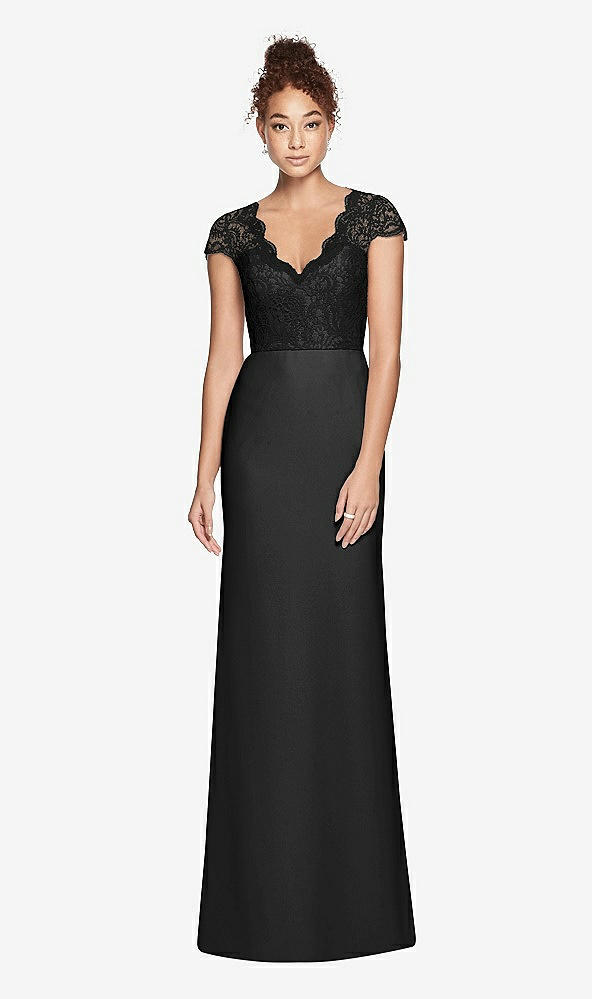 Front View - Black Dessy Bridesmaid Dress 3023