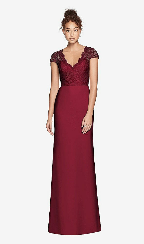 Front View - Burgundy Dessy Bridesmaid Dress 3023