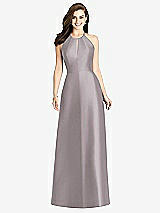 Rear View Thumbnail - Cashmere Gray Bella Bridesmaids Dress BB115