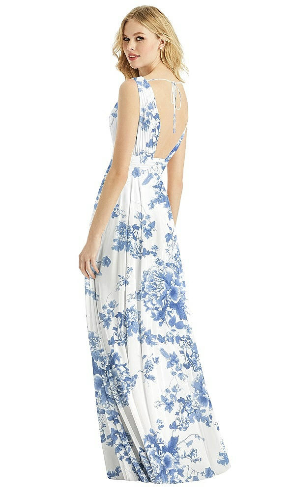 Back View - Cottage Rose Dusk Blue & Light Nude Bella Bridesmaids Dress BB109