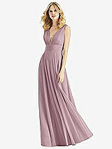 Front View Thumbnail - Dusty Rose & Light Nude Bella Bridesmaids Dress BB109