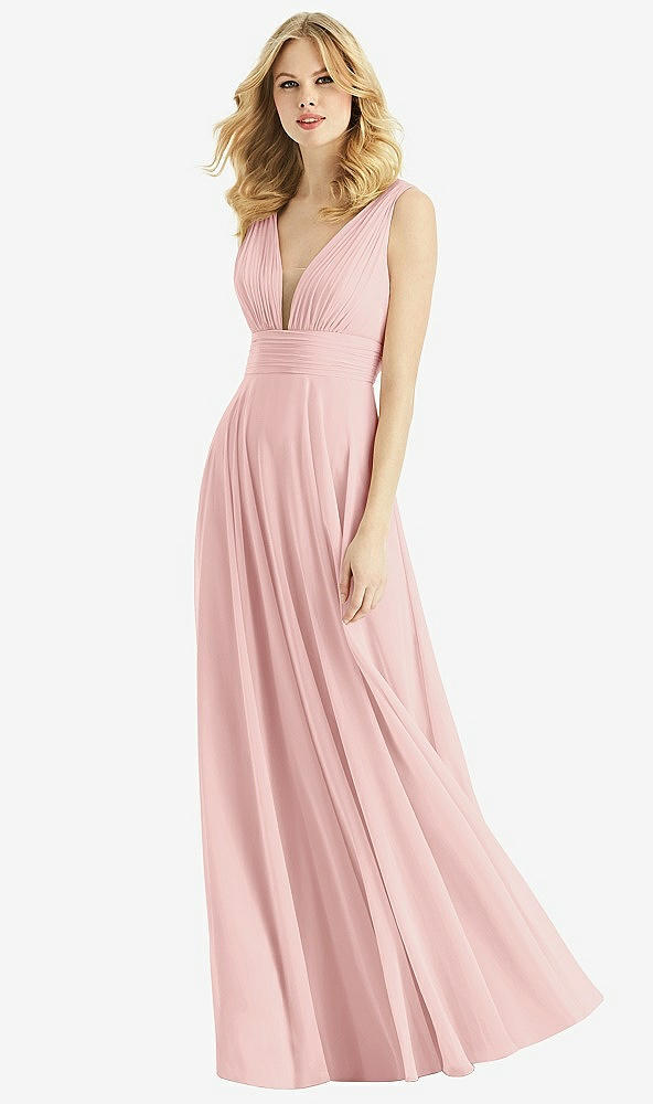 Front View - Rose & Light Nude Bella Bridesmaids Dress BB109