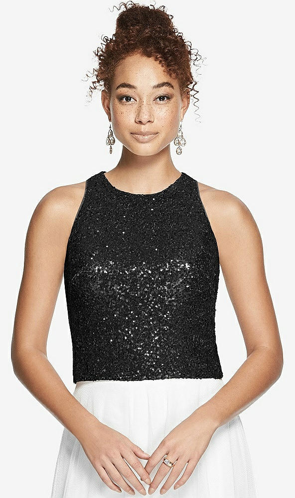 Front View - Black Dessy Bridesmaid Top T3008