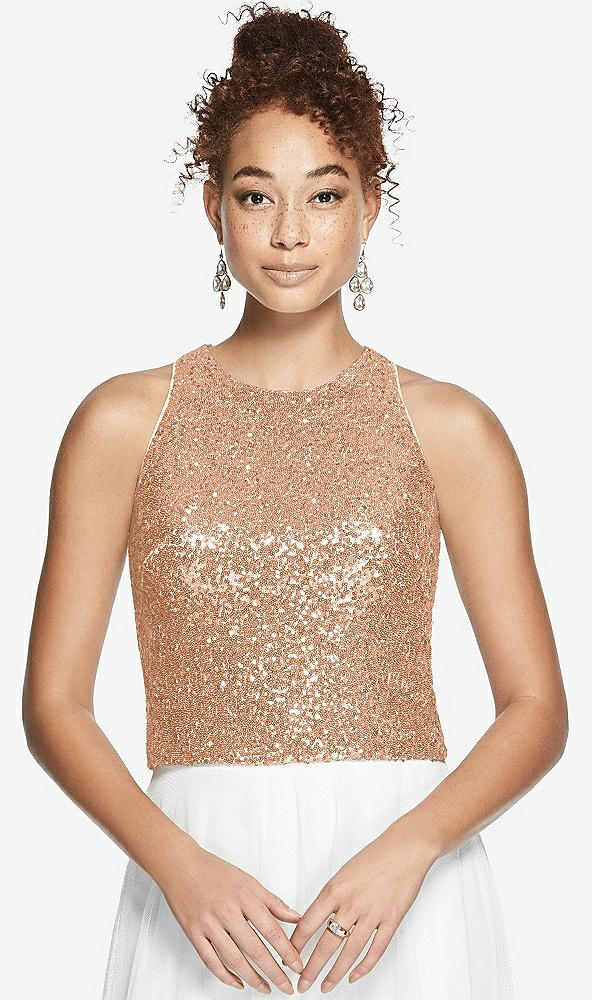 Front View - Copper Rose Dessy Bridesmaid Top T3008