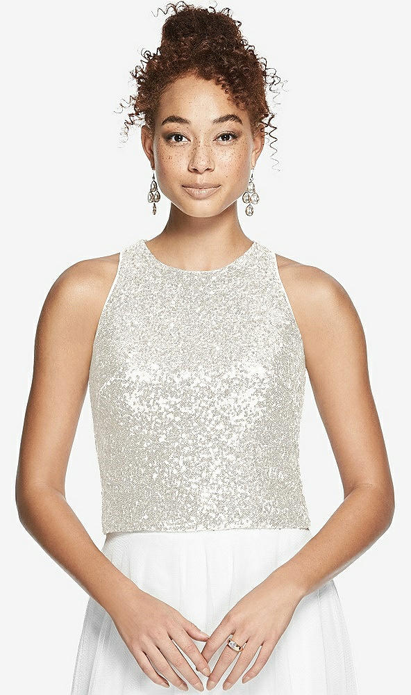 Front View - Ivory Dessy Bridesmaid Top T3008