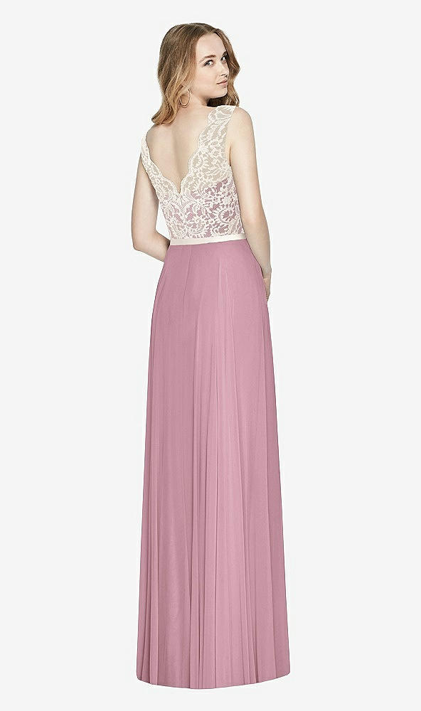 Back View - Dusty Pink & Ivory After Six Bridesmaid Dress 6773