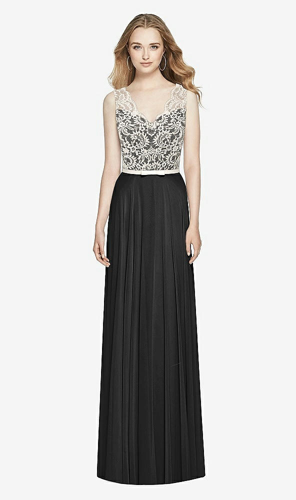 Front View - Black & Ivory After Six Bridesmaid Dress 6773