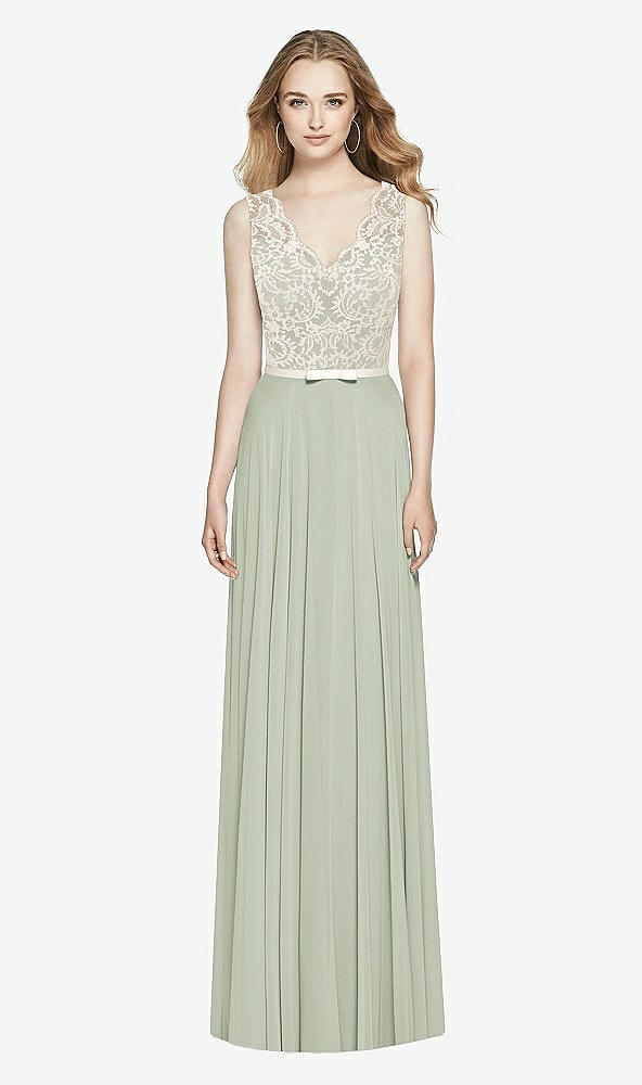 Front View - Celadon & Ivory After Six Bridesmaid Dress 6773