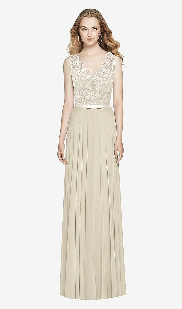 Front View - Champagne & Ivory After Six Bridesmaid Dress 6773