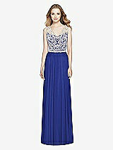 Front View Thumbnail - Cobalt Blue & Ivory After Six Bridesmaid Dress 6773