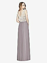 Rear View Thumbnail - Cashmere Gray & Ivory After Six Bridesmaid Dress 6773