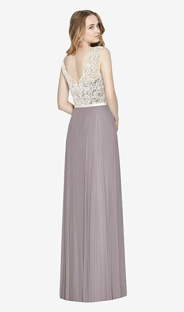 Back View - Cashmere Gray & Ivory After Six Bridesmaid Dress 6773
