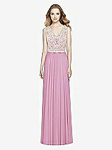 Front View Thumbnail - Powder Pink & Ivory After Six Bridesmaid Dress 6773