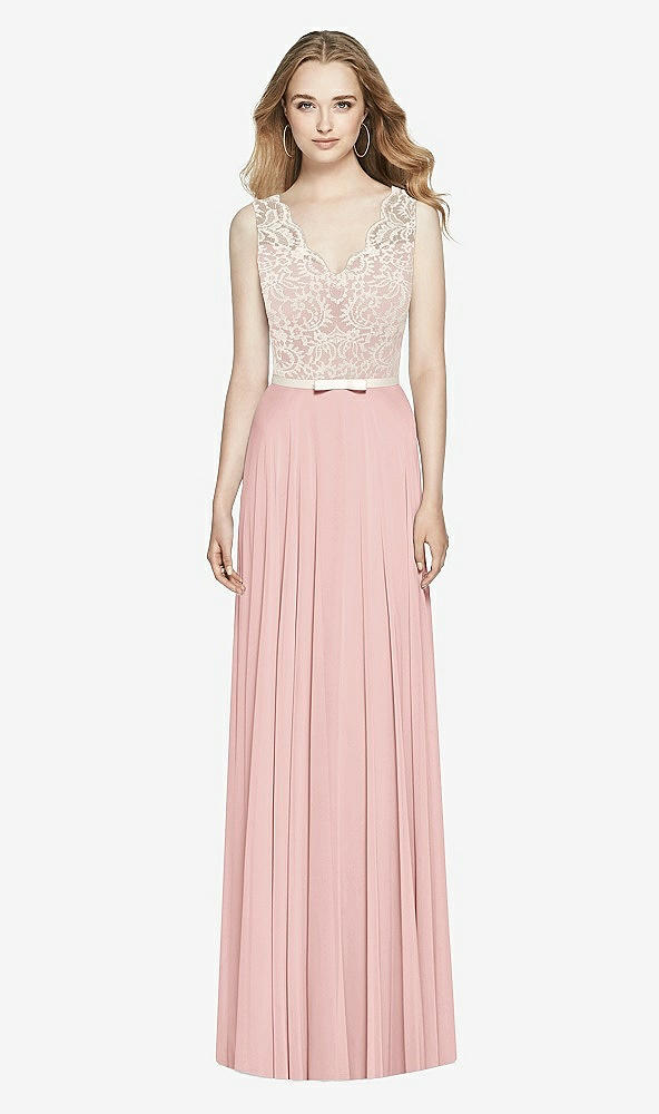 Front View - Rose & Ivory After Six Bridesmaid Dress 6773