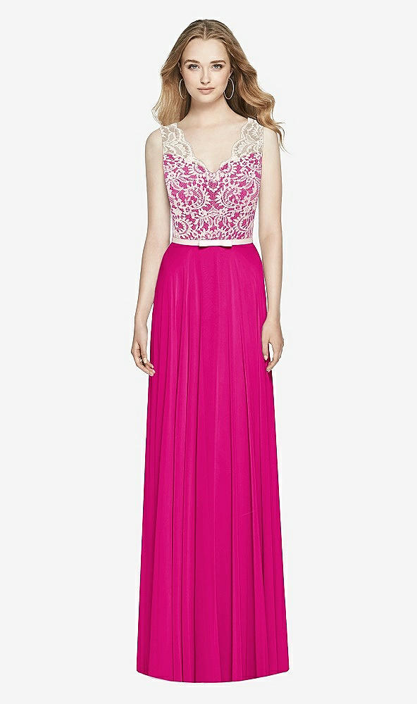 Front View - Think Pink & Ivory After Six Bridesmaid Dress 6773