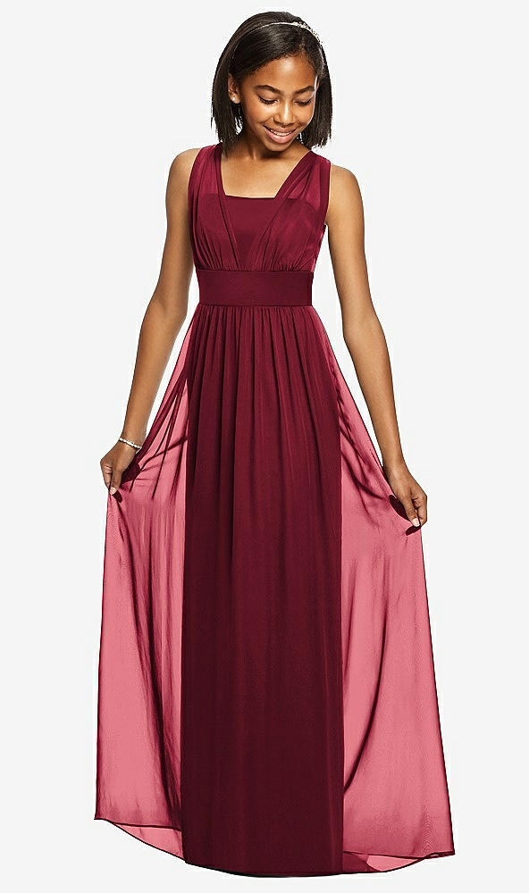 Front View - Burgundy Dessy Collection Junior Bridesmaid Dress JR543