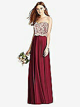 Front View Thumbnail - Burgundy & Cameo Studio Design Bridesmaid Dress 4529