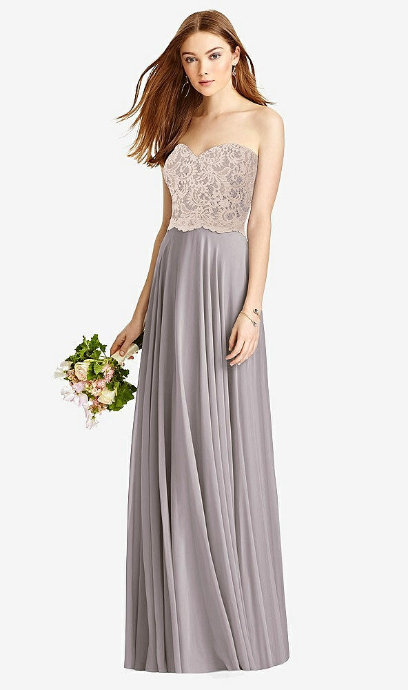 Front View - Cashmere Gray & Cameo Studio Design Bridesmaid Dress 4529
