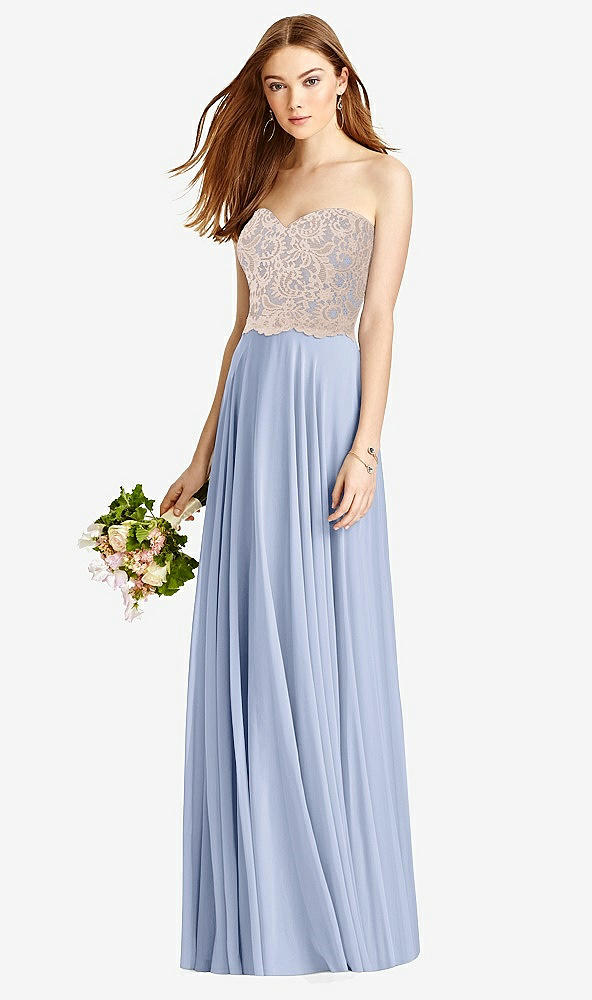 Front View - Sky Blue & Cameo Studio Design Bridesmaid Dress 4529