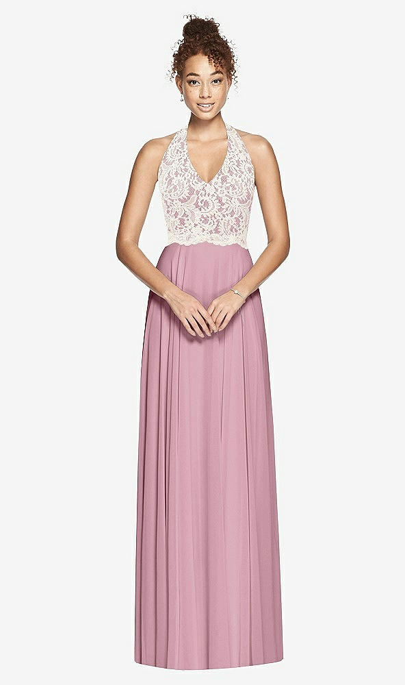 Front View - Dusty Pink & Ivory Studio Design Bridesmaid Dress 4530