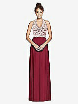 Front View Thumbnail - Burgundy & Ivory Studio Design Bridesmaid Dress 4530
