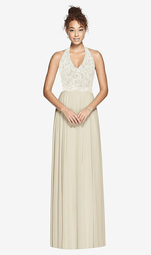 Front View - Champagne & Ivory Studio Design Bridesmaid Dress 4530