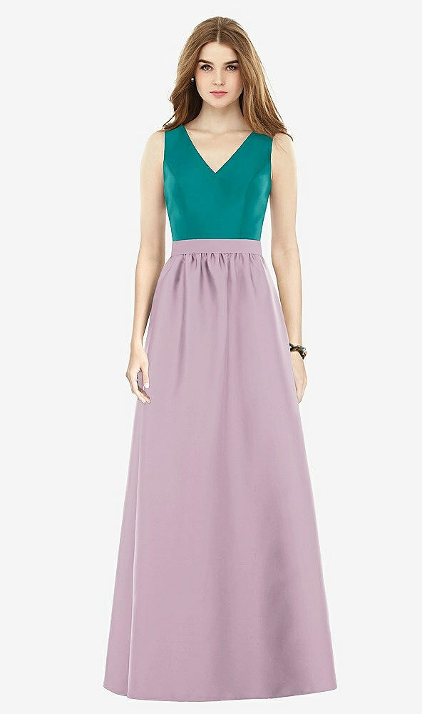 Front View - Suede Rose & Jade Alfred Sung Bridesmaid Dress D752