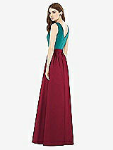 Rear View Thumbnail - Burgundy & Jade Alfred Sung Bridesmaid Dress D752