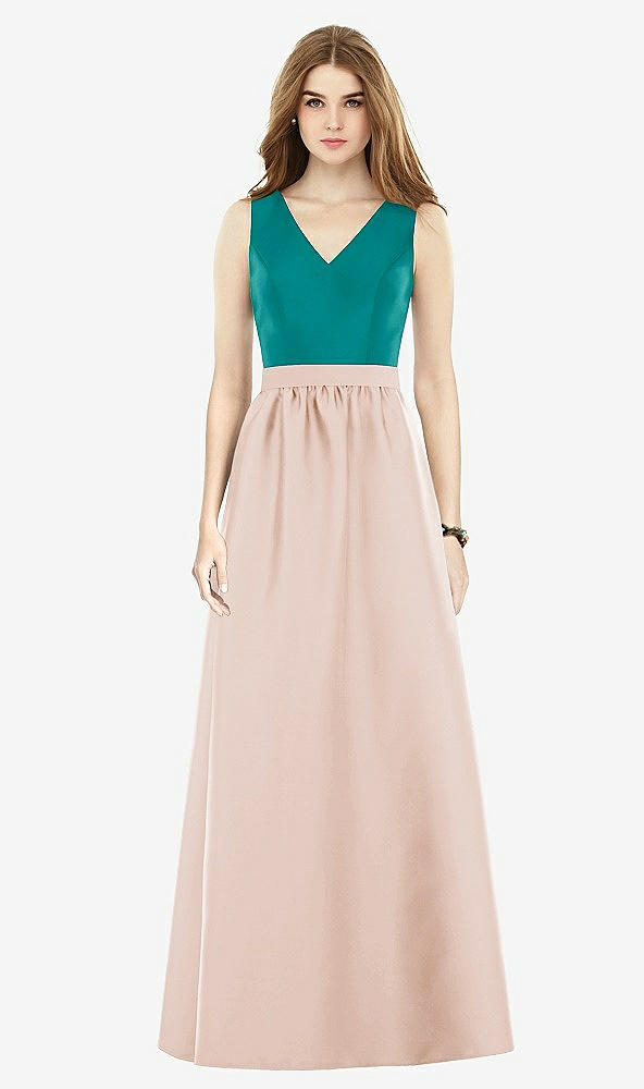 Front View - Cameo & Jade Alfred Sung Bridesmaid Dress D752