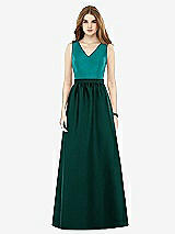 Front View Thumbnail - Evergreen & Jade Alfred Sung Bridesmaid Dress D752
