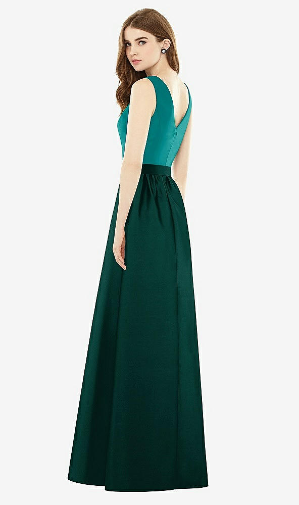 Back View - Evergreen & Jade Alfred Sung Bridesmaid Dress D752