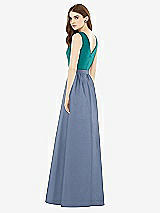 Rear View Thumbnail - Larkspur Blue & Jade Alfred Sung Bridesmaid Dress D752