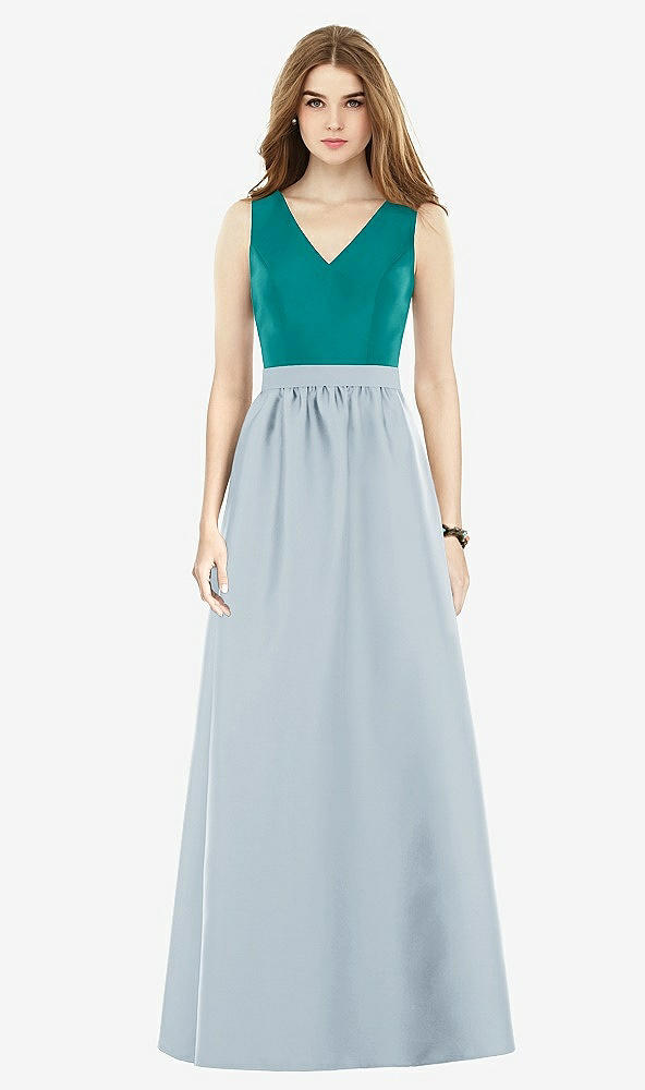 Front View - Mist & Jade Alfred Sung Bridesmaid Dress D752