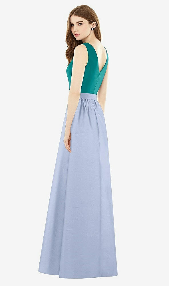 Back View - Sky Blue & Jade Alfred Sung Bridesmaid Dress D752