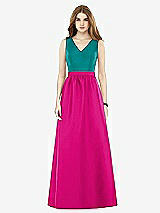 Front View Thumbnail - Think Pink & Jade Alfred Sung Bridesmaid Dress D752