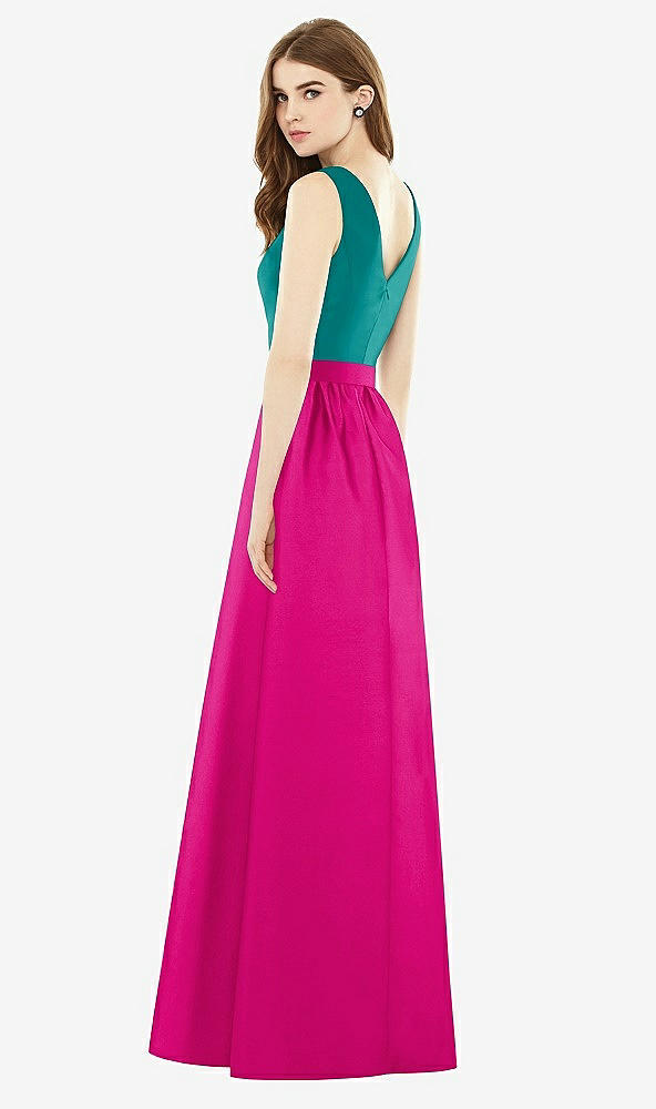 Back View - Think Pink & Jade Alfred Sung Bridesmaid Dress D752