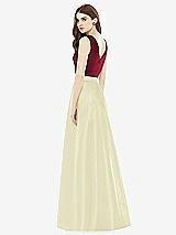Rear View Thumbnail - Butter Yellow & Burgundy Alfred Sung Bridesmaid Dress D753