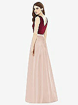 Rear View Thumbnail - Cameo & Burgundy Alfred Sung Bridesmaid Dress D753